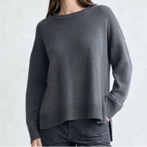 Jenni Kayne cashmere boyfriend sweater charcoal grey - XS